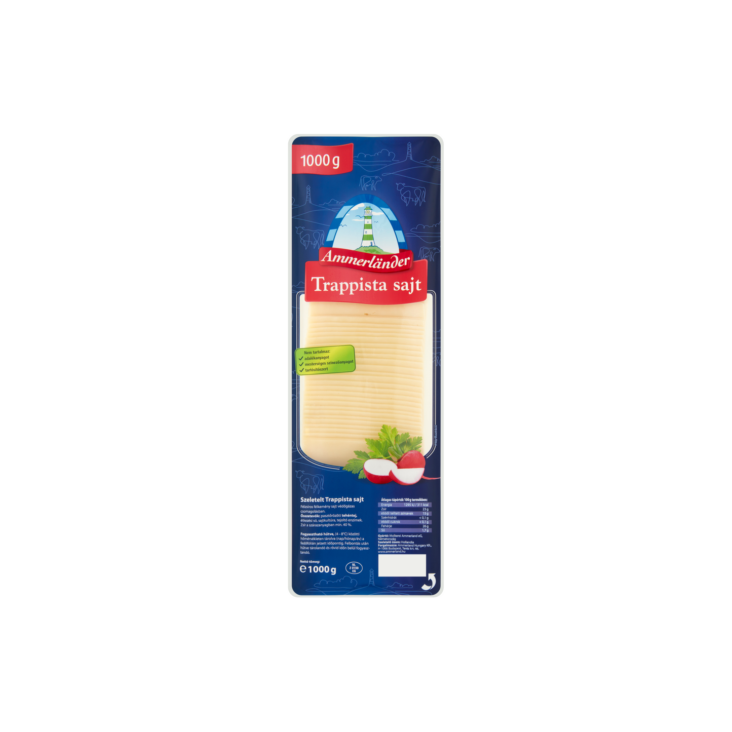 Ammerländer szeletelt trappista sajt 1000 g