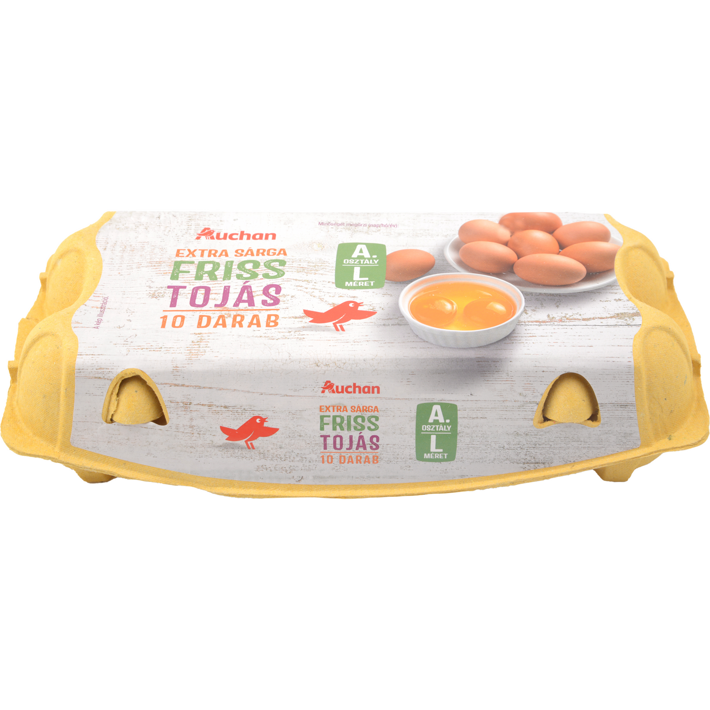 Auchan Kedvenc extra sárga tojás A osztály L méret 10 db