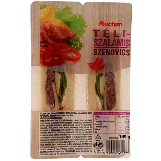 Auchan Kedvenc téliszalámis szendvics 169 g