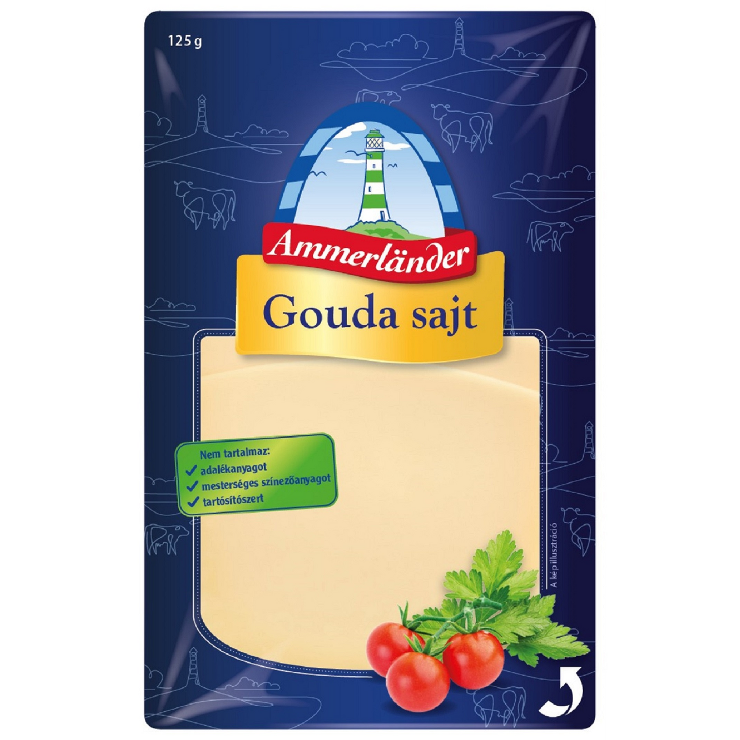 Ammerländer szeletelt gouda sajt 125 g