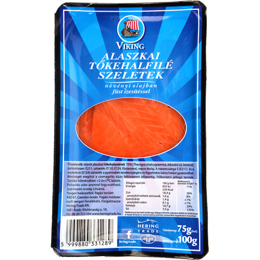 Viking alaszkai tőkehalfilé szeletek növényi olajban füst ízesítéssel 100 g