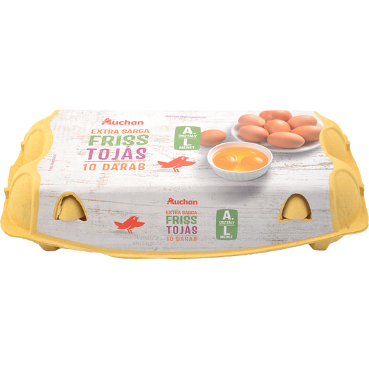 Auchan Kedvenc extra sárga tojás A osztály L méret 10 db