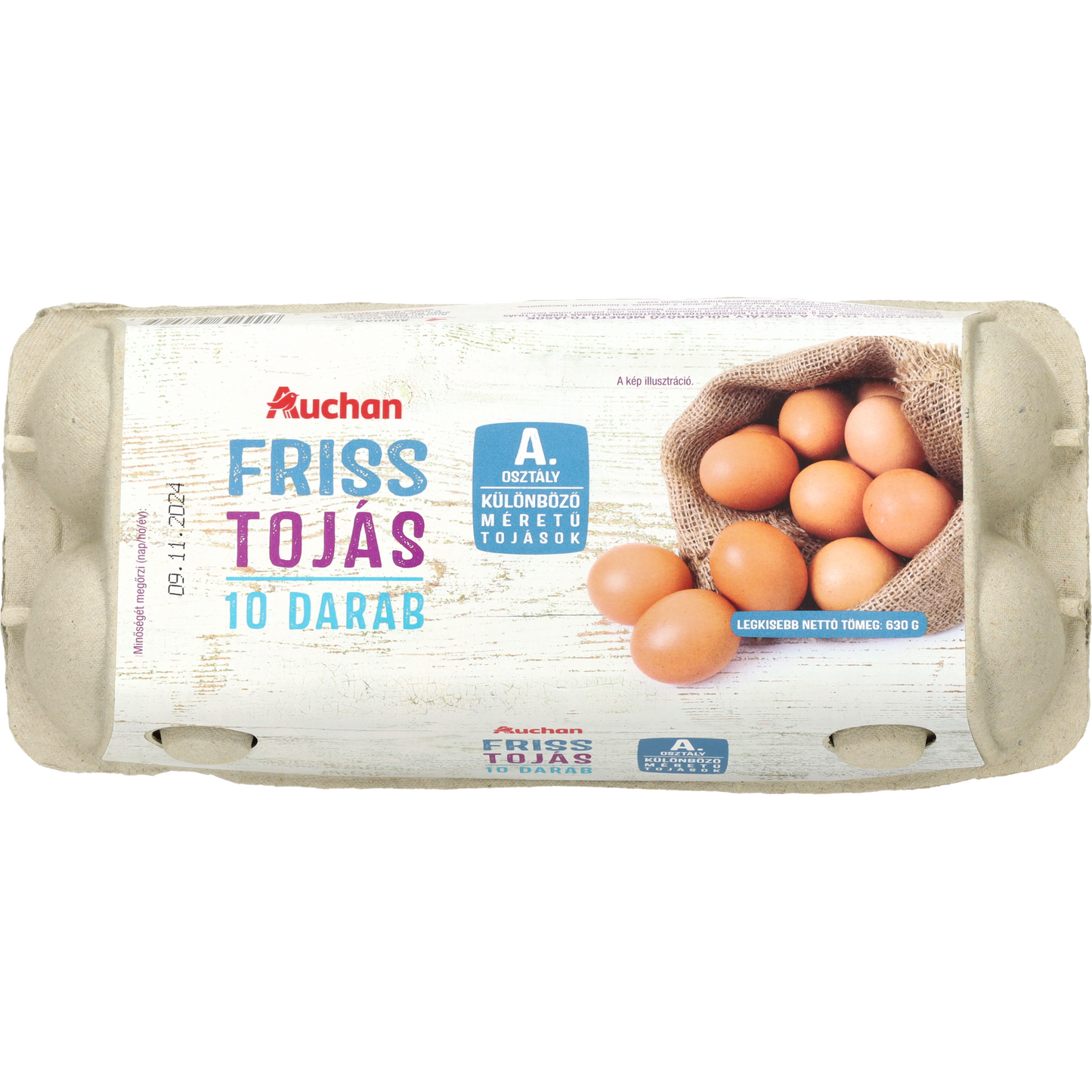 Auchan Kedvenc friss tojás A osztály Jumbo L-XL méret 10 db
