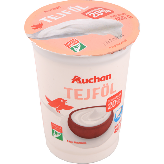 Auchan Kedvenc tejföl pasztőrözött, homogénezett  20% 450 g